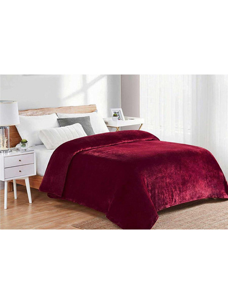 ΚΟΥΒΕΡΤΑ CORAL FLEECE Polyester 160X220 Μονόχρωμη 04 Bordeaux Dimcol