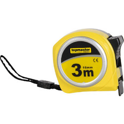TOP MASTER Μετροταινία 3M*16MM με αυτόματη επαναφορά compact 260401