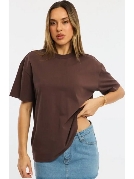 Γυναικεία oversized μπλούζα Kinzi σε καφέ απόχρωση