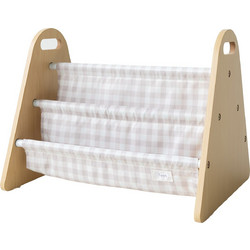 3Sprouts Φορητή Βιβλιοθήκη διπλής όψης Gingham/Beige