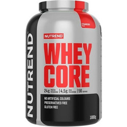 Nutrend Whey Core Strawberry Πρωτεΐνη Ορού Γάλακτος Χωρίς Γλουτένη 1.8kg