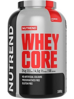 Nutrend Whey Core Strawberry Πρωτεΐνη Ορού Γάλακτος Χωρίς Γλουτένη 1.8kg