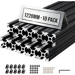 VEVOR Προφίλ Αλουμινίου 2020 T-Slot, 1220 mm, Μαύρο, 10 τεμ. TXOBLXCDGHS2YOZPS001V0