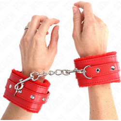 Kink Premium Fur Lined Belt Χειροπέδες Κόκκινες