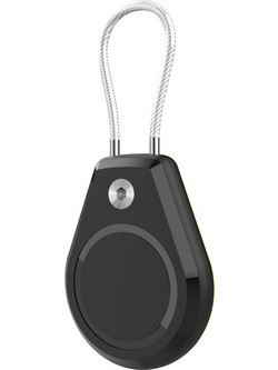 Apple AirTag Case Waterproof with Steel Cable - Black