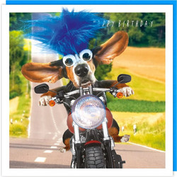 ΕΥΧΕΤΗΡΙΑ ΚΑΡΤA happy birthday -Motorbike Dog