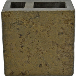 Ποτηροθήκη μαρμάρινη καφέ-λαδί 9,5x5x9,5 cm Ankor 829651