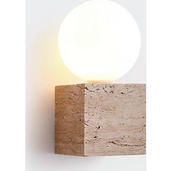 InLight Επιτοίχιο φωτιστικό γκρι από travertine marble 1XG9 D:10 x 20cm 43063