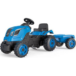 Smoby Farmer XL Ποδοκίνητο Παιδικό Τρακτέρ με Καρότσα Μπλε