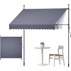 VEVOR Χειροκίνητη αναδιπλούμενη τέντα 250 x (110-150) x (210-310) cm , ρυθμιζόμενου ύψους, σκούρο γκρι SSSZYPSDLZS9B8XQL001V0