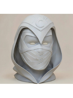 Άβαφη 3D Φιγούρα Cosplay Moon Knight Face Shell and Hood για Βάψιμο DIY (Δώρο τα Χρώματα)