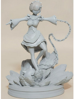 Άβαφη 3D Φιγούρα Rem From Re Zero για Βάψιμο DIY (Δώρο τα Χρώματα)