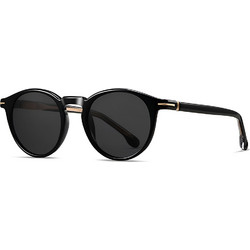 Hawkers Warwick TR90 Γυναικεία Γυαλιά Ηλίου Στρογγυλά Κοκάλινα Μαύρα με Μαύρο Polarized Φακό