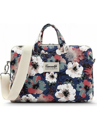 Tech-Protect Canvaslife Blue Camellia Τσάντα Laptop Ώμου 16" Multicolor