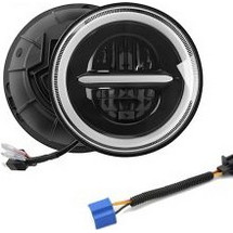 Αδιάβροχος Προβολέας LED 7 για JEEP Hi/Low 2 SMD με Βύσμα H4 και H13 IP67 6000K Ψυχρό Λευκό - Πορτοκαλί 1 τμχ