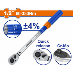Wadfow WWQ7D22 Δυναμόκλειδο Καρέ 1/2" Ροπής 60-330 Nm με Μήκος 56.5εκ