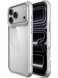 Θήκη iPhone 17 Pro Max Buddi Hybrid Σκληρή Διάφανη με MagSafe - Matched Silver (8719246597374)