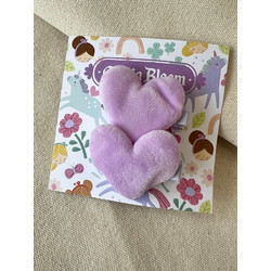 Olivia Bloom Felt Heart Set in Lilac