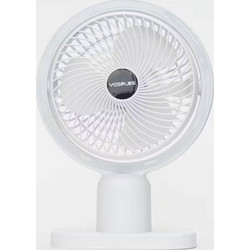Yesplus YS-1608 Επαναφορτιζόμενο Ανεμιστηράκι Γραφείο Επιτραπέζια Με Φως 360 περιστρεφόμενο - Λευκό
