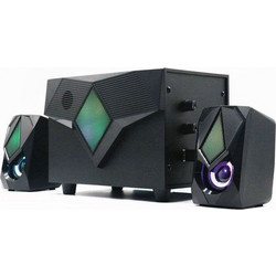 Ewent EW3526 Ηχεία Υπολογιστή 2.1 11W με Bluetooth & RGB Φωτισμό Black