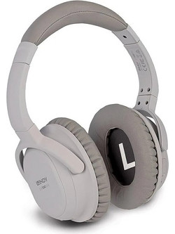Lindy LH500XW Ασύρματα Bluetooth Ακουστικά Over Ear με Noise Cancelling Γκρι