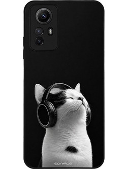Sonique Men's Edition Θήκη με Σχέδιο «Audio Kitten - White» (Xiaomi Redmi Note 12S)