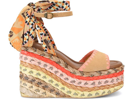Kurt Geiger Καλοκαιρινές Γυναικείες Πλατφόρμες Εσπαντρίγες Ψηλές Μπεζ 5597294209