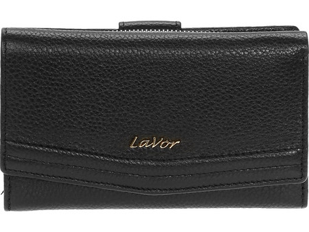 Lavor Μεγάλο Δερμάτινο Γυναικείο Πορτοφόλι RFID με Clip & Φερμουάρ Ταμπά 1-6019
