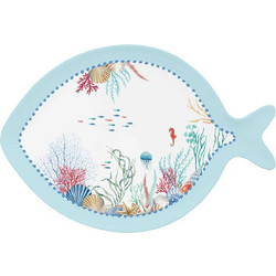 Easy Life Πιατέλα Πορσελάνης Sea Breeze 31x21.5x2cm Μπλε/Κόκκινη