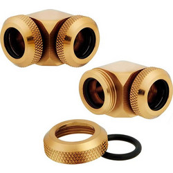CORSAIR HYDRO X FITTING HARD XF 90 ANGLED GOLD 2-PACK (12MM OD COMPRESSION)