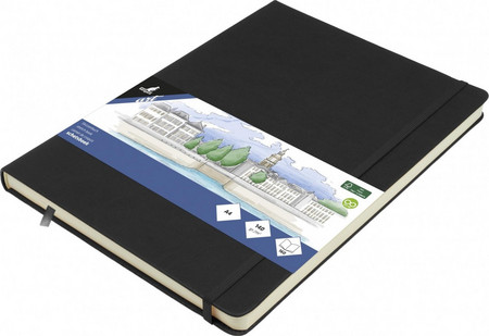 Kangaro - Sketchbook Με Σκληρό Εξώφυλλο Και Λάστιχο, Black A4 80 Φύλλα K-861240