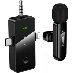 Μικρόφωνο Πέτου Ασύρματο Hoco L20B Fair Lavalier USB-C AUX Lightning 2.4Ghz Εμβέλεια 15m Digital Noise Cancellation ENC 7h Λειτουργίας