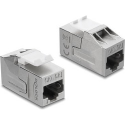 DELOCK DELOCK Keystone module RJ45 91122, θηλυκό σε θηλυκό, Cat 6A STP, ασημί