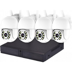 Ασύρματο Σύστημα Επιτήρησης 4 Καμερών 5MP WiFi Με DVR 8 Καναλιών 4K με Εφαρμογή για Κινητό Τηλέφωνο