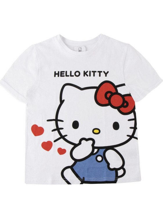 Hello Kitty Hearts Παιδικό Κοντομάνικο Μπλουζάκι Λευκό Λευκό