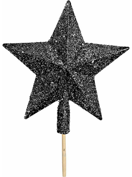 Κορυφή Πλαστική με Glitter Μαύρη 20εκ