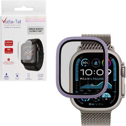 VOLTE-TEL 3D TITANIUM TEMPERED GLASS APPLE WATCH ULTRA 2 49mm 1.92in 0.30mm FULL COVER LIGHT PURPLE VOLTE-TEL
