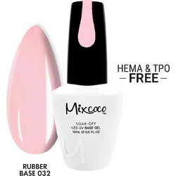 Mixcoco Soak-Off Led Uv Color Coat 032 Base Coat Ημιμόνιμο Βερνίκι Νυχιών 15ml