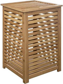 Καλάθι απλύτων μπάνιου bamboo 40Χ40Χ58 - Plastona
