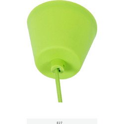 GloboStar(R) CABLITO 61557 Μοντέρνο Κρεμαστό Φωτιστικό Οροφής Μονόφωτο 1 x E27 Πράσινο Λαχανί Σιλικόνης Ανάρτηση με Υφασμάτινο Καλώδιο Φ4 x Υ110cm