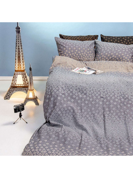 Παπλωματοθήκη Διπλή Flannel Melinen Winter Line Boo Grey
