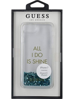 Guess Liquid Glitter Party Back Cover Blue (iPhone SE 2020/8/7)