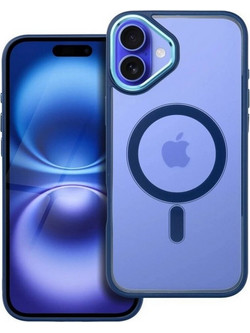 Forcell iPhone 16 MagSafe Color Edge Θήκη Με Πλαίσιο Σιλικόνης Διάφανη - Navy Blue
