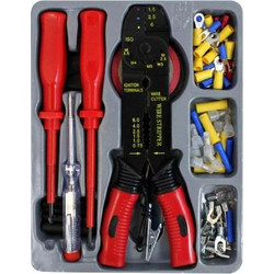 DEKTON Set Ηλεκτρολόγου 81 Τεμ. (3 Κατσαβίδια + Πένσα Απογυμνωτής-Κοπής + Μονωτική Ταινία-72 Τερματικά)
