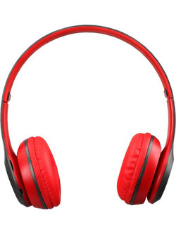 Ezra BW18 Ενσύρματα & Ασύρματα Bluetooth Ακουστικά On Ear Κόκκινα