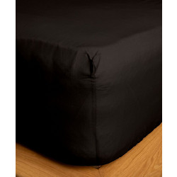Sunshine Home Σεντόνι Ημίδιπλο Βαμβακερό με Λάστιχο 120x200+30 Feelings 111 Black