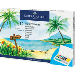 Faber-Castell - Watercolours in Pans - 12 pcs. + Brush (169714)