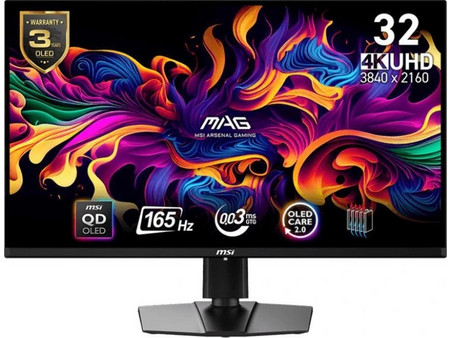 MSI MAG 321UP QD-OLED HDR Gaming Monitor 31.5" 3840x2160 4K UHD 165Hz 0.03ms