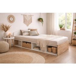 Modul 954 Κρεβάτι Ημίδιπλο Ξύλινο με Αποθηκευτικό Χώρο 120x190cm