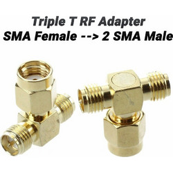 SMA Female to 2 SMA Male Triple T RF Adapter